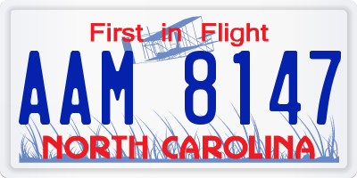 NC license plate AAM8147