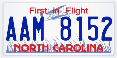 NC license plate AAM8152