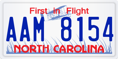 NC license plate AAM8154