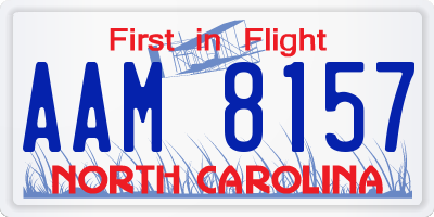NC license plate AAM8157