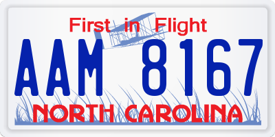 NC license plate AAM8167