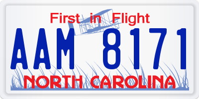 NC license plate AAM8171
