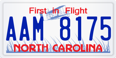 NC license plate AAM8175