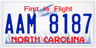 NC license plate AAM8187