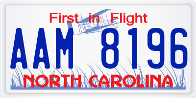 NC license plate AAM8196