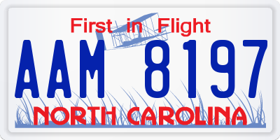 NC license plate AAM8197