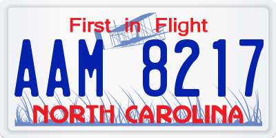 NC license plate AAM8217