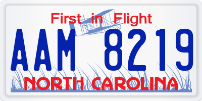 NC license plate AAM8219