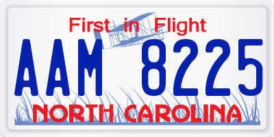 NC license plate AAM8225