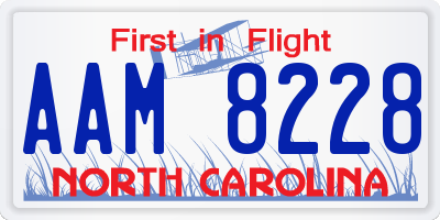 NC license plate AAM8228