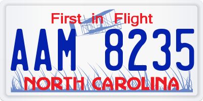 NC license plate AAM8235