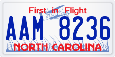 NC license plate AAM8236