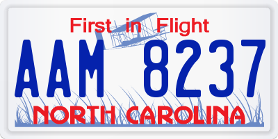NC license plate AAM8237