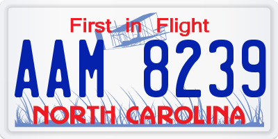 NC license plate AAM8239