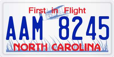 NC license plate AAM8245