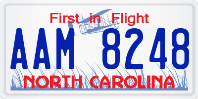 NC license plate AAM8248
