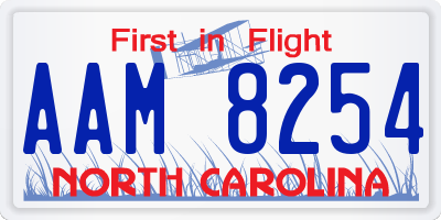 NC license plate AAM8254