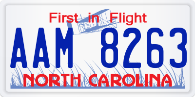 NC license plate AAM8263