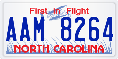 NC license plate AAM8264