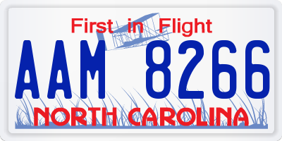 NC license plate AAM8266