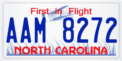 NC license plate AAM8272