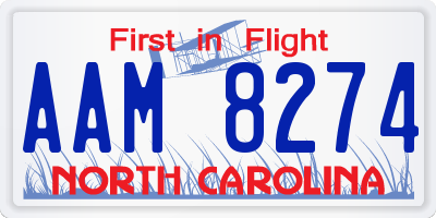 NC license plate AAM8274