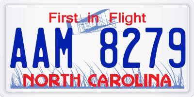 NC license plate AAM8279