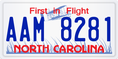 NC license plate AAM8281