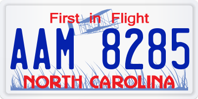 NC license plate AAM8285