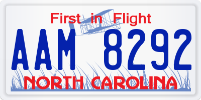 NC license plate AAM8292