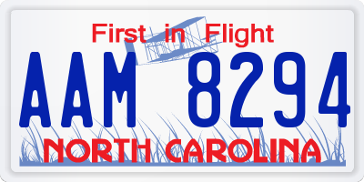 NC license plate AAM8294
