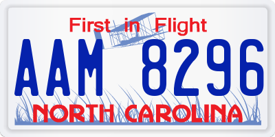 NC license plate AAM8296