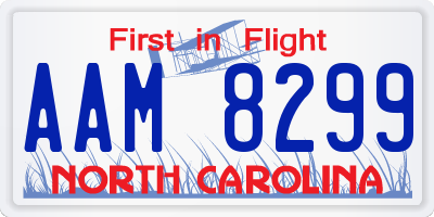 NC license plate AAM8299