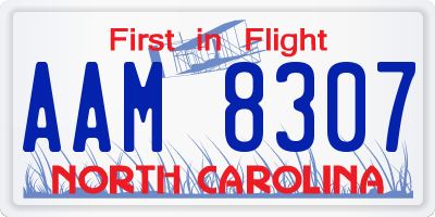 NC license plate AAM8307