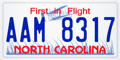 NC license plate AAM8317