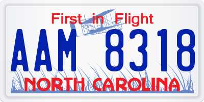NC license plate AAM8318