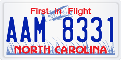 NC license plate AAM8331
