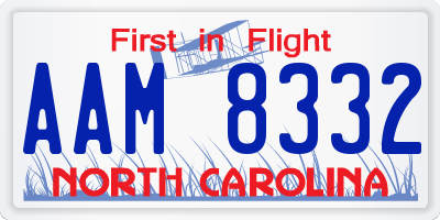 NC license plate AAM8332