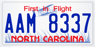 NC license plate AAM8337