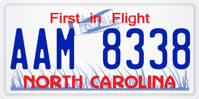 NC license plate AAM8338