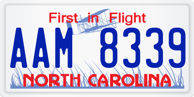 NC license plate AAM8339