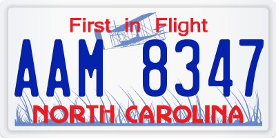 NC license plate AAM8347