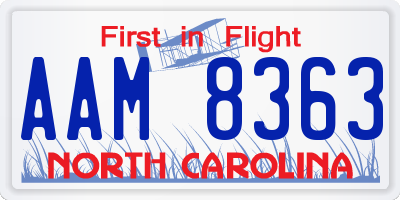 NC license plate AAM8363