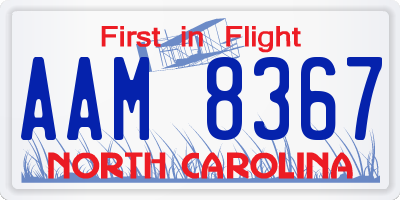 NC license plate AAM8367