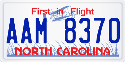 NC license plate AAM8370