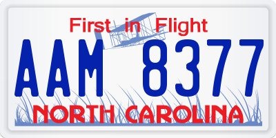NC license plate AAM8377