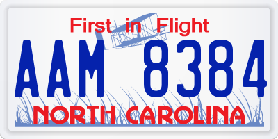 NC license plate AAM8384