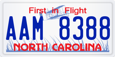 NC license plate AAM8388