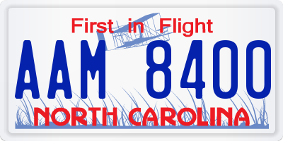 NC license plate AAM8400