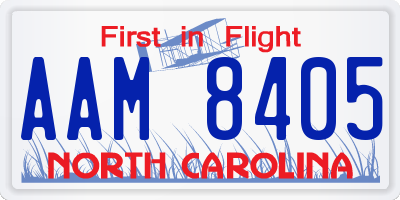 NC license plate AAM8405